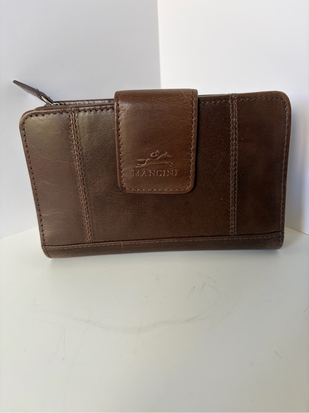 Mancini Casablanca Brown Leather RFID Wallet Academia Quiet Luxury Grandpacore